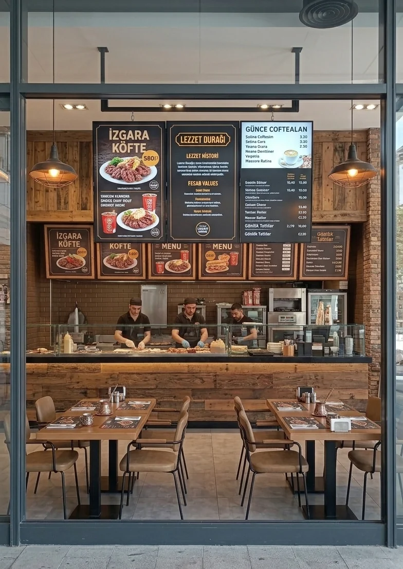Restoran menü ekranları
